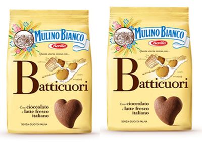 Mulino Bianco: Batticuori shortbread with chocolate - 12.34 Oz 350g Pack of 2 Italian Import