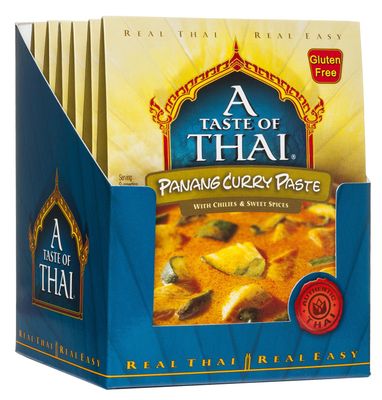 A Taste of Thai Panang Curry Paste - 1.75oz Pack of 6 Ready-to-Use Mix Flavored with Classic Thai Spices Mild Curry Flavor Perfect for Veggies Use for Stir-fry Grilling &amp; More Non-GMO
