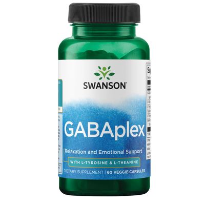 Swanson Amino Acid Gabaplex wL-Tyrosine &amp; L-Theanine 60 Veg Capsules
