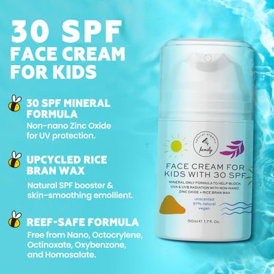 Gentle Face Cream SPF 30 Mineral Face Sunscreen - Lightweight, Non-Greasy Reef-Safe with Zinc Oxide, Niacinamide - Hydrating Botanicals - Broad-Spectrum UV Protection for All Skin Types