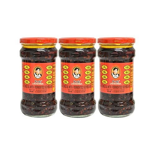 LaoGanMa Chili Oil With Fermented Soybeans ??????? 9.88 Oz. Pack of 3