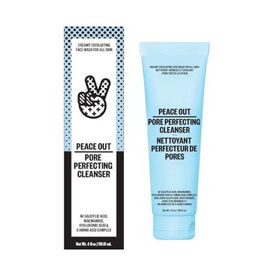 PEACE OUT Skincare Pore Perfecting Cleanser, Daily Exfoliating Face Cleanser with Salicylic Acid &amp; Niacinamide 4 fl oz