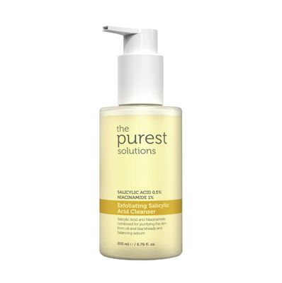 The Purest Solutions Exfoliating Salicylic Acid Cleanser Facial Cleanser 0.5 Salicylic Acid &amp; 1 Niacinamide - For OilyCombination Skin - Reduces Pimples and Acne Prone - Vegan 6.76 fl. oz