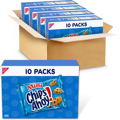 CHIPS AHOY! Mini Original Chocolate Chip Cookies, 40 Snack Packs 4 Boxes