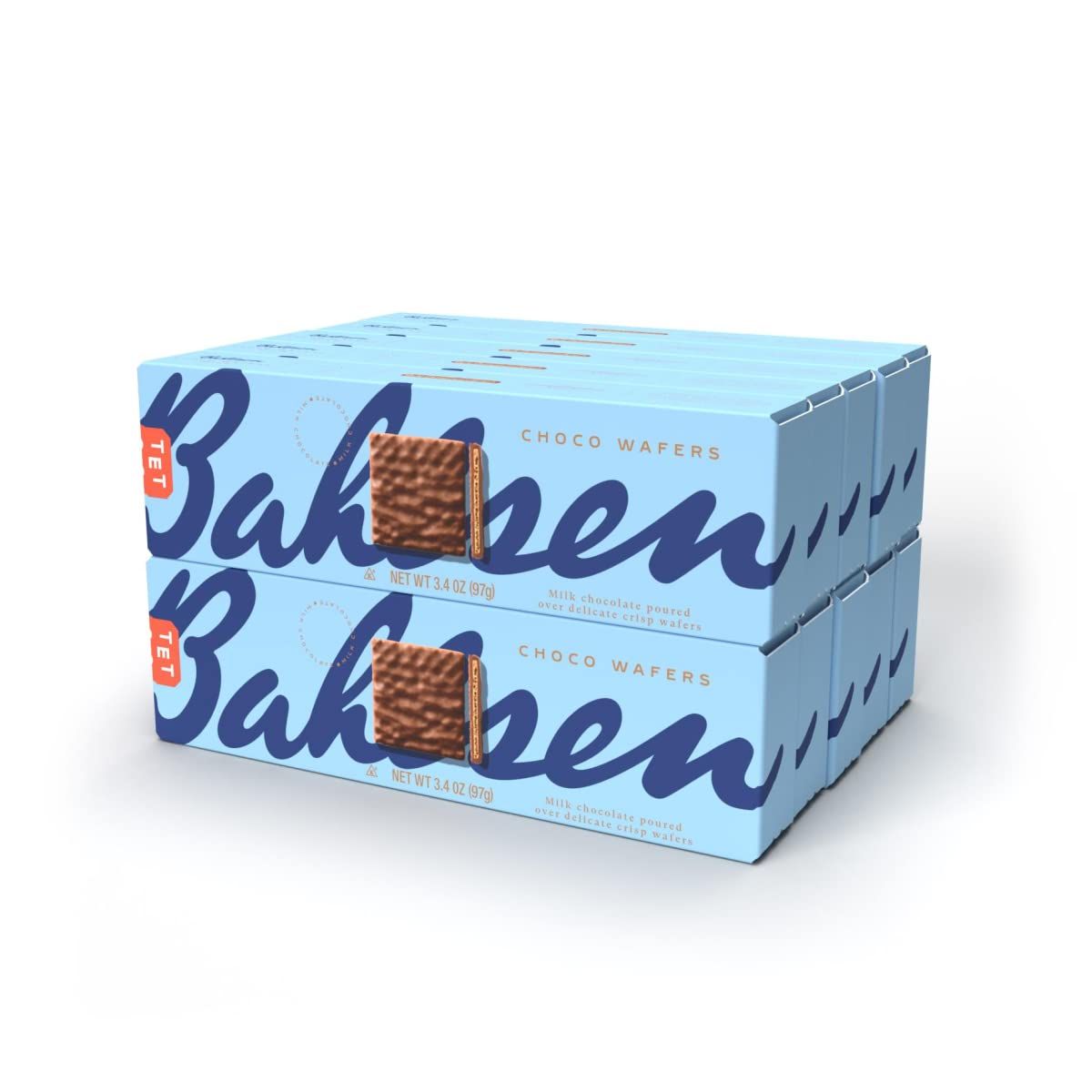Choco Wafers Milk Chocolate Cookies 12 boxes by Bahlsen- Wafers covered with European Chocolate - 3.4 oz boxes
