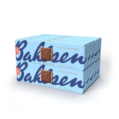 Choco Wafers Milk Chocolate Cookies 12 boxes by Bahlsen- Wafers covered with European Chocolate - 3.4 oz boxes