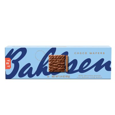 Choco Wafers Milk Chocolate Cookies 12 boxes by Bahlsen- Wafers covered with European Chocolate - 3.4 oz boxes