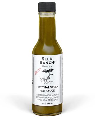 Seed Ranch Hot Thai Sauce, 5 Fl Oz - Spicy Heat - Featured on Hot Ones, Green Carolina Reaper Pepper, Organic Gourmet Hot Sauce - Vegan, Non-GMO, Gluten-Free, Proteins, Rice Bowls, Noodles &amp; Breakfast