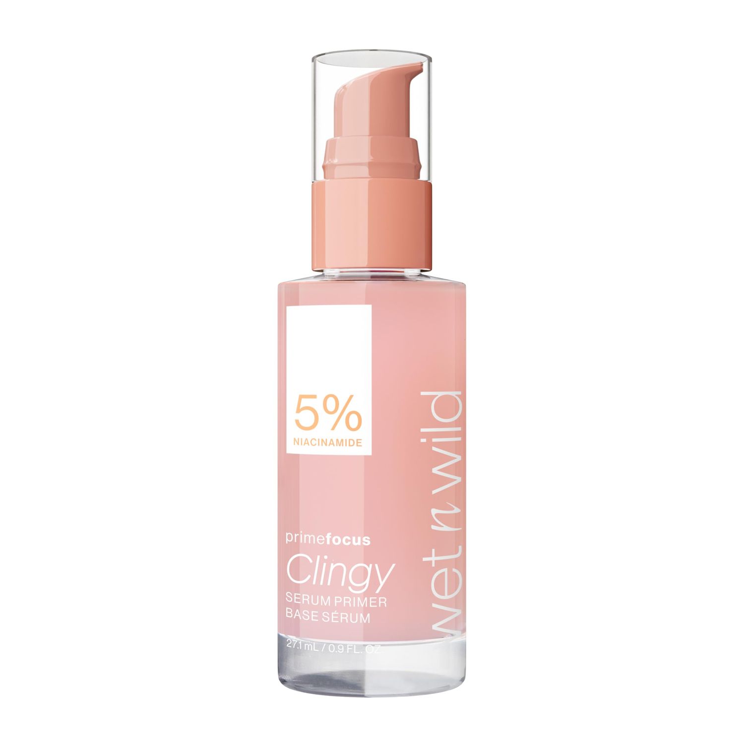 wet n wild Prime Focus Clingy Serum Primer, Hydrating &amp; Brightening with 5 Niacinamide &amp; 8 Glycerin, Long-Lasting 16-Hour Wear, Dewy Finish Skin-Enhancing Formula, Cruelty-Free