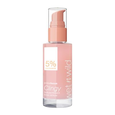 wet n wild Prime Focus Clingy Serum Primer, Hydrating &amp; Brightening with 5 Niacinamide &amp; 8 Glycerin, Long-Lasting 16-Hour Wear, Dewy Finish Skin-Enhancing Formula, Cruelty-Free