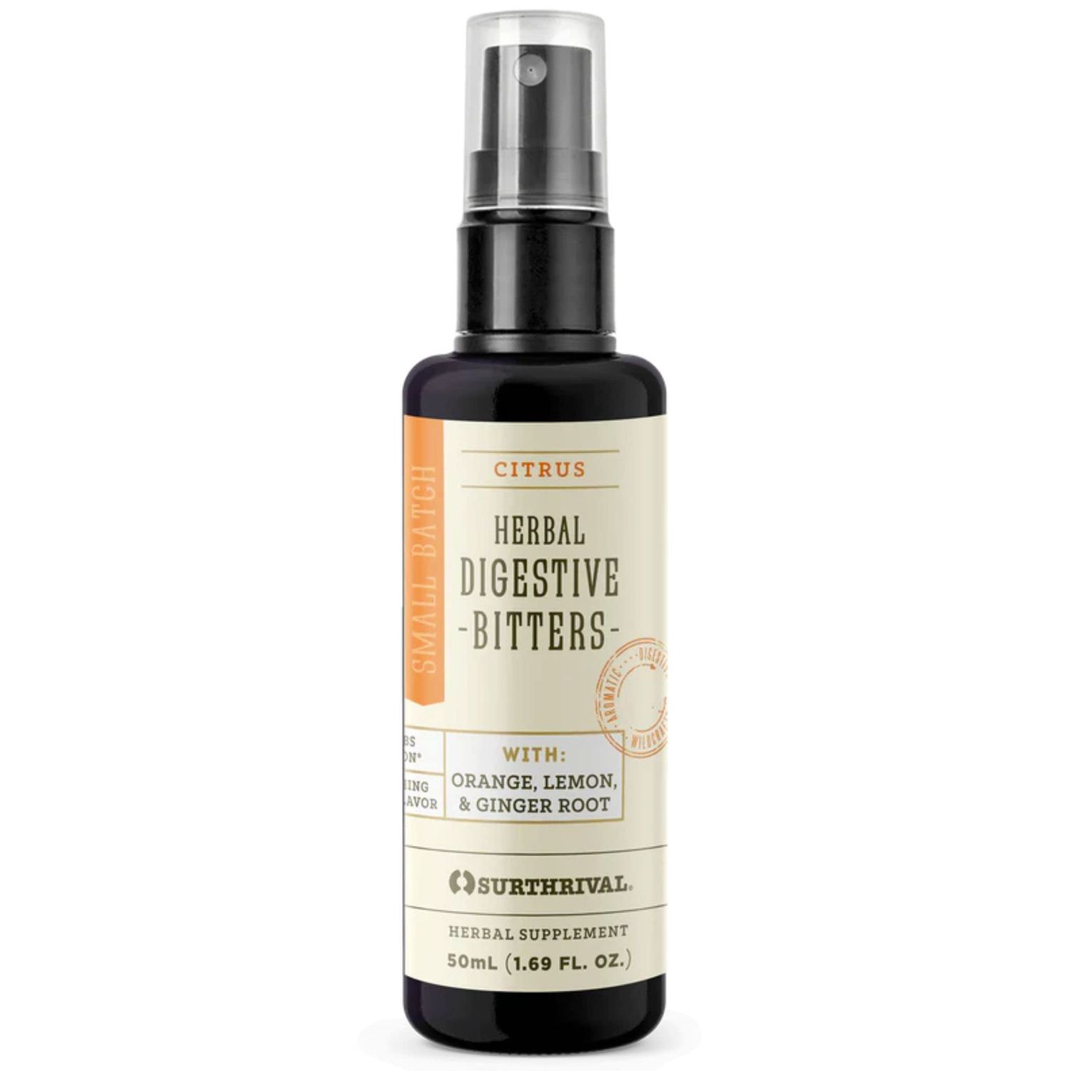 Surthrival: Herbal Digestive Bitters Spray for Digestion 1.69 fl oz 50ml, 100 Vegan Blend of Organic &amp; Wildcrafted Herbs &amp; Roots