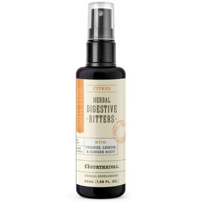 Surthrival: Herbal Digestive Bitters Spray for Digestion 1.69 fl oz 50ml, 100 Vegan Blend of Organic &amp; Wildcrafted Herbs &amp; Roots