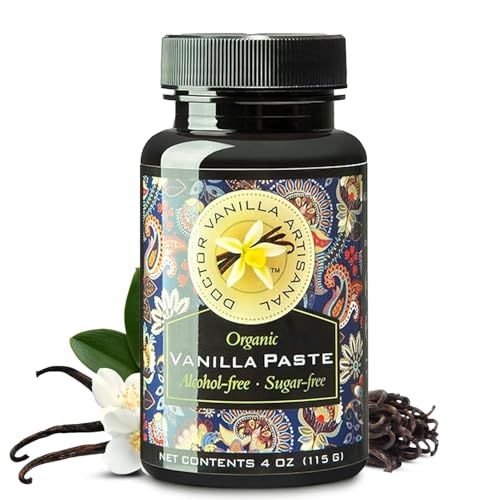 Organic Alcohol free Vanilla Paste - Bourbon, Madagascar, Kosher, Halal, non- GMO, Alcohol-Free, Sugar free, Gluten free, contains fresh vanilla powder