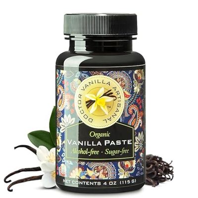 Organic Alcohol free Vanilla Paste - Bourbon, Madagascar, Kosher, Halal, non- GMO, Alcohol-Free, Sugar free, Gluten free, contains fresh vanilla powder