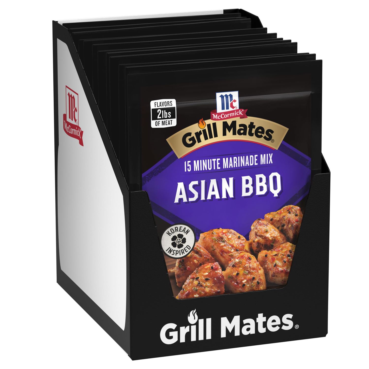 McCormick Grill Mates Marinade Mix, Asian BBQ, Korean-Inspired, 15 Minute Marinade for Chicken, Steak, and More, 1.25 oz Pack of 12