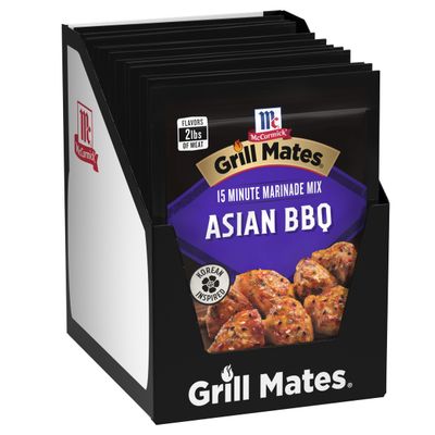 McCormick Grill Mates Marinade Mix, Asian BBQ, Korean-Inspired, 15 Minute Marinade for Chicken, Steak, and More, 1.25 oz Pack of 12