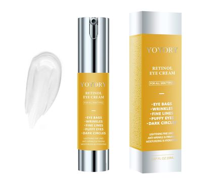 YOYORY Retinol Under Eye Cream - Eye Cream for Dark Circles and Puffiness, Eye Bags, Wrinkles Fine Lines Skin Care Hydrates &amp; Lifts Gold0.61 Fl Oz