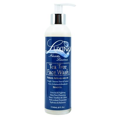 Luxiny Tea Tree Face Wash an All Natural Salicylic Acid Cleanser 8oz, a BHA Exfoliant &amp; Aloe Calming Facial Cleanser, Use as a Facial Wash or Acne Body Wash - Works for All Skin Types