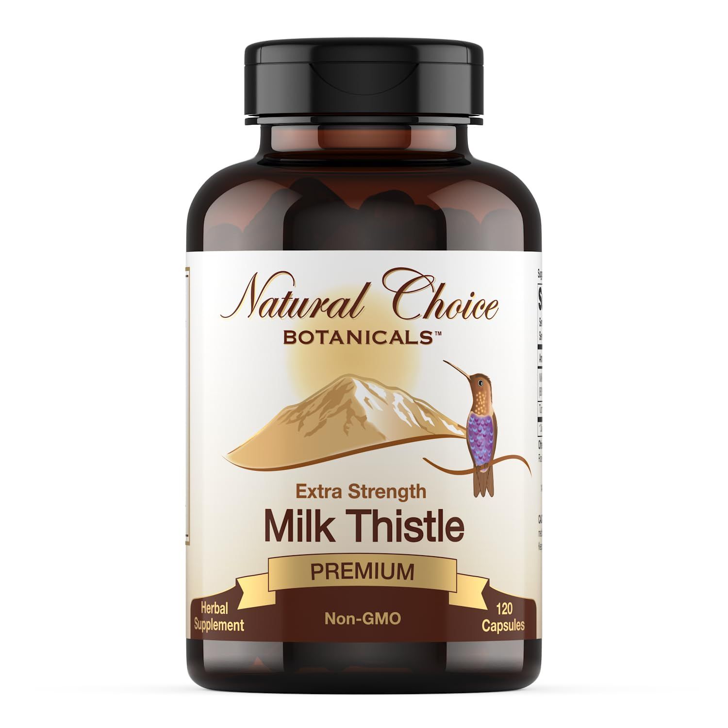 Natural Choice Botanicals Milk Thistle Extract 80 Silymarin Flavonoids Plus Turmeric - 120 Capsules