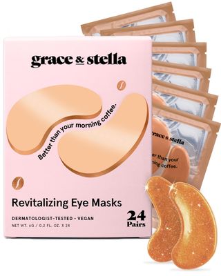 grace &amp; stella Caffeine Under Eye Patches - Awakening Eye Patches for Puffy Eyes and Dark Circles - Under Eye Mask Patches with Niacinamide &amp; Hyaluronic Acid - Vegan, Cruelty-Free, 24 Pairs
