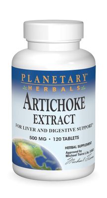 Planetary Herbals Artichoke Extract Tablets, 500 mg, 120 Count
