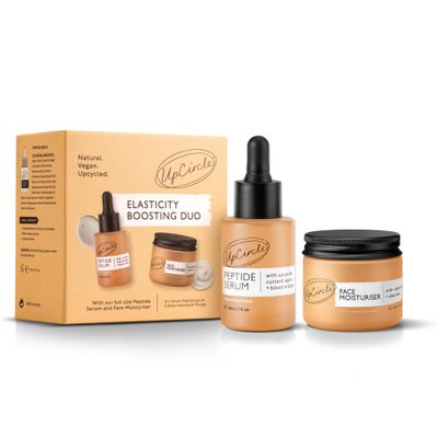 UpCircle Elasticity Boosting Duo - Peptide Serum and Face Moisturiser Duo - Niacinamide, Tripeptide Aloe Vera - Boosts collagen elasticity - Vegan Cruelty-Free