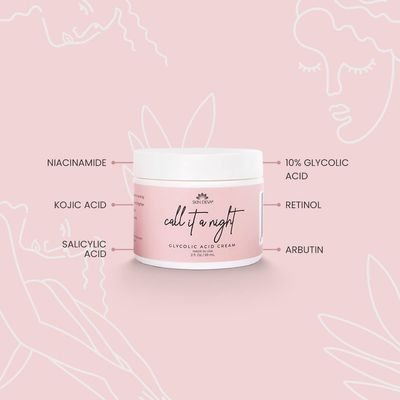 Skin Deva Glycolic Acid Cream Exfoliates Skin During Sleep - Brightens, Corrects Dark Spots &amp; Shadows, Evens Skin Tone, Reduces Pores. Natural Glycolic, Kojic, Salicylic Acid, Niacinamide, Retinol,...