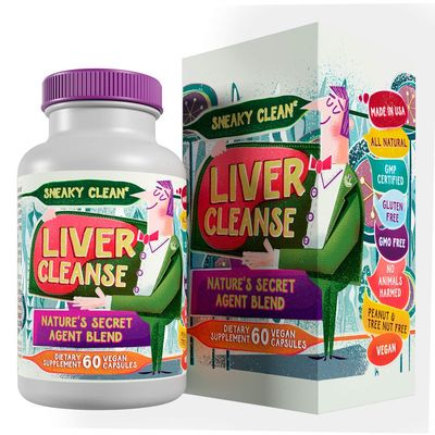 Hippie Farms Liver Cleanse Support Supplement w Milk Thistle - Nature&#39;s Secret Agent Blend - 60 Vegan Capsules
