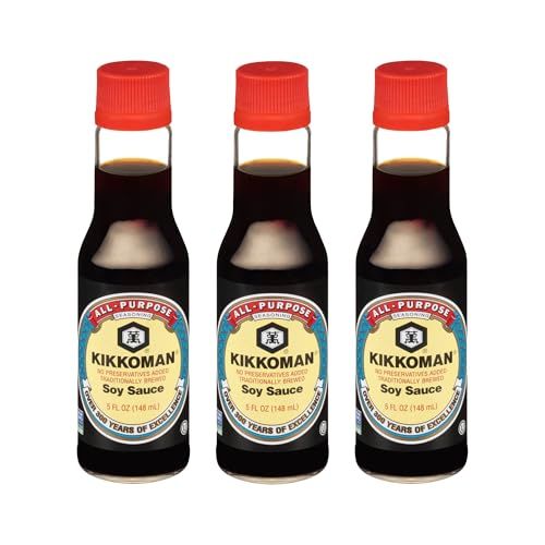 Kikkoman Naturally Brewed Soy Sauce, 5 Ounce Pack of 3