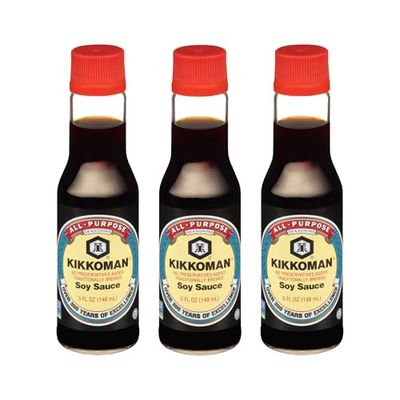 Kikkoman Naturally Brewed Soy Sauce, 5 Ounce Pack of 3
