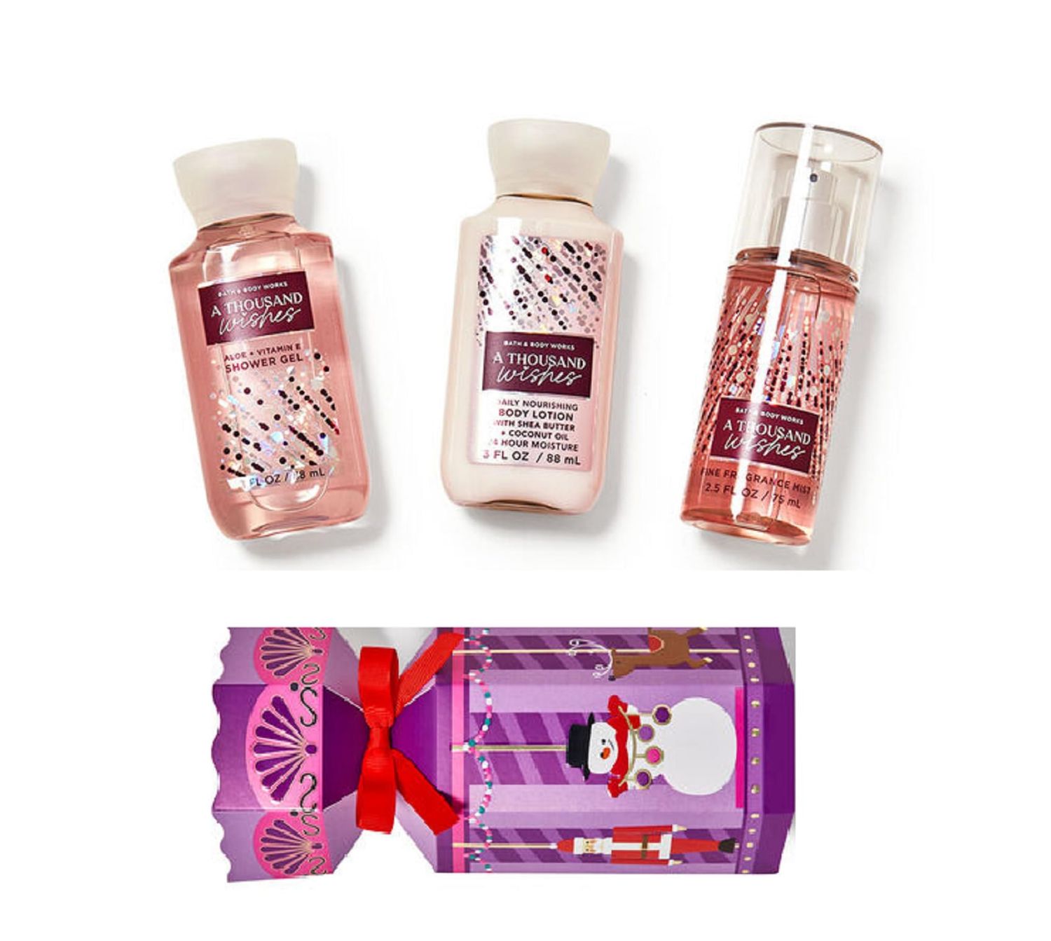 Bath &amp; Body Works A Thousand Wishes Mini Gift Box Set, Lotion, Gel &amp; Mist, 3 Fl Oz
