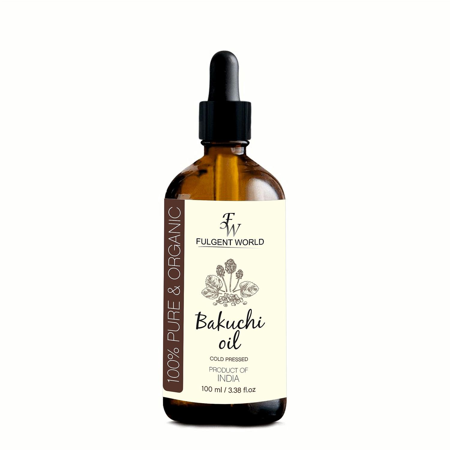 Bakuchi Oil for Skin Care Organic Cold-Pressed 100ml 3.38fl.oz