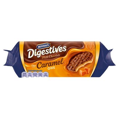 McVitie&#39;s Digestives Milk Chocolate the Caramel One 250g Pack of 3