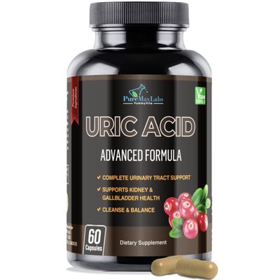 YUMMYVITE Uric Acid Advanced Formula - Kidney, Liver, Gallbladder, Urinary Tract Cleanse with Cranberry, Chanca Piedra, Tart Cherry, Milk Thistle and Bromelain 60 Capsules