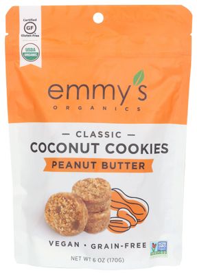 EMMYS Organic Peanut Butter Coconut Cookie, 6 OZ