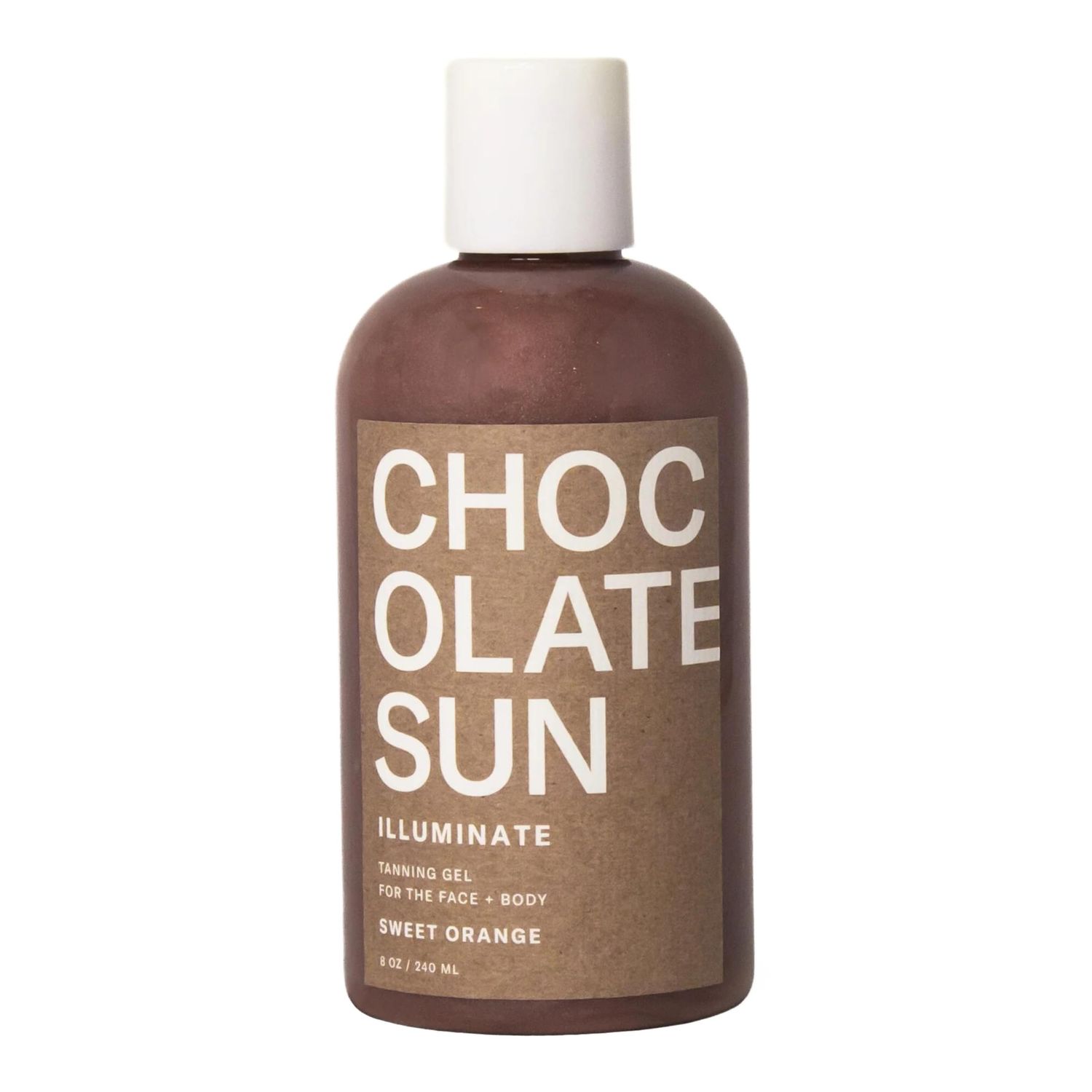 Chocolate Sun - Organic ILLUMINATE Face Body Tanning Gel Clean, Non-Toxic Sunless Tanning Medium to Dark, 8 oz 236 ml