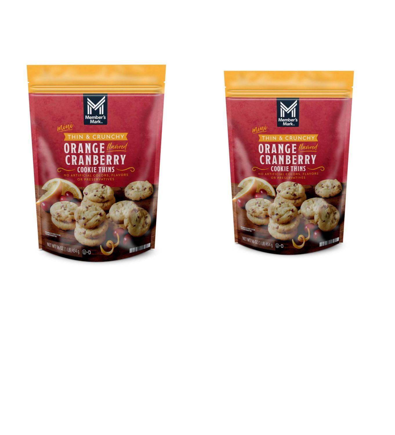 Orange Cranberry Cookie Thins, Thin &amp; Crunchy, No Artificial Colors, 16 oz