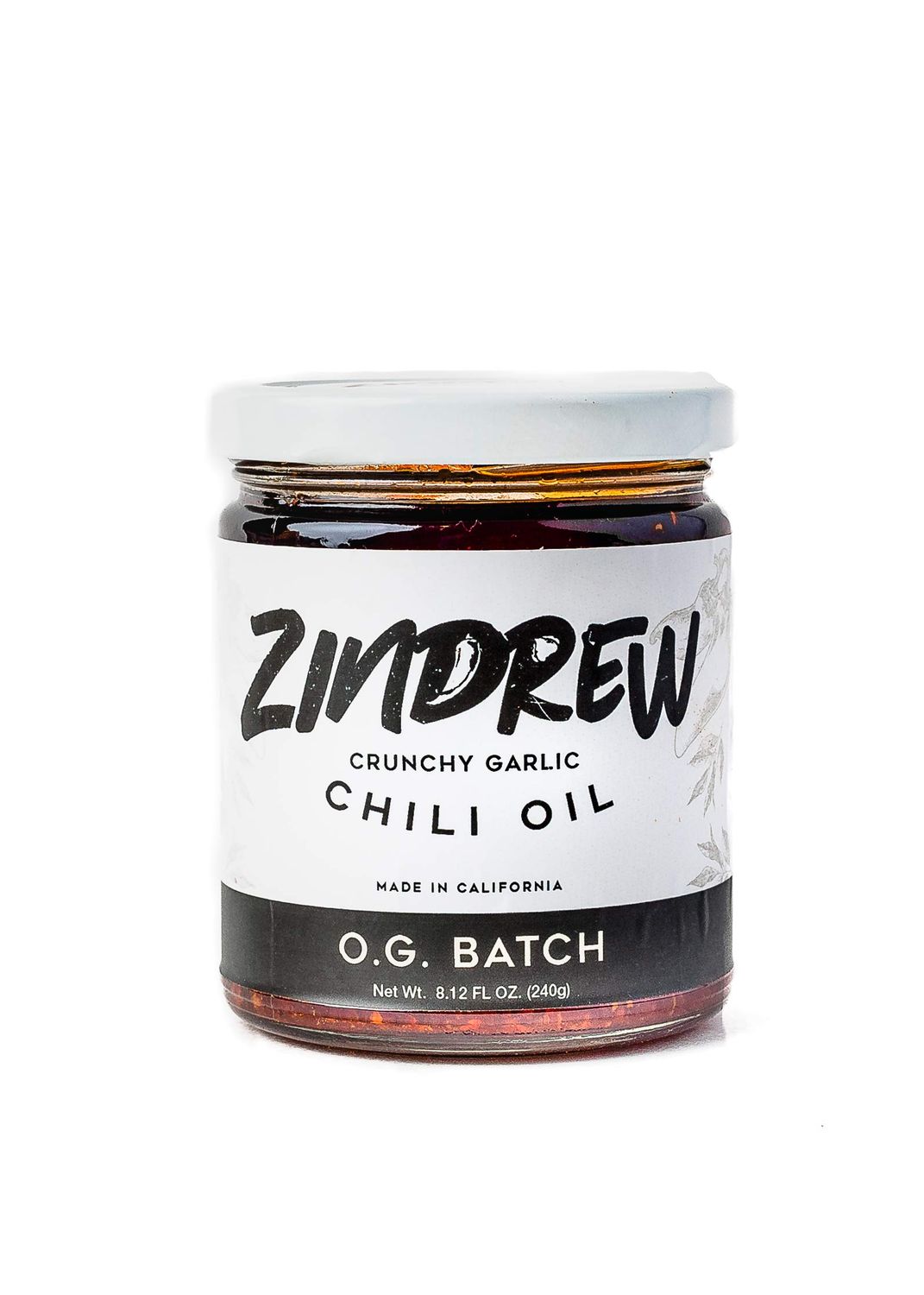 ZINDREW CHILI Crunchy Garlic Chili Oil OG BATCH. Premium Spicy, Savory, Umami Gourmet All-Purpose Hot Chili Crisp Sauce OG BATCH- very mild heat and X BATCH- very spicy 8.12oz