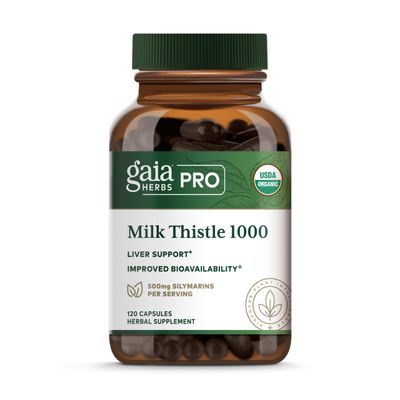 Gaia Herbs Pro Milk Thistle 1000 - Liver Health Support Supplement - Liver Cell Health Supplement with Silactive Milk Thistle Fruit Extract - 120 Capsules 30 Servings
