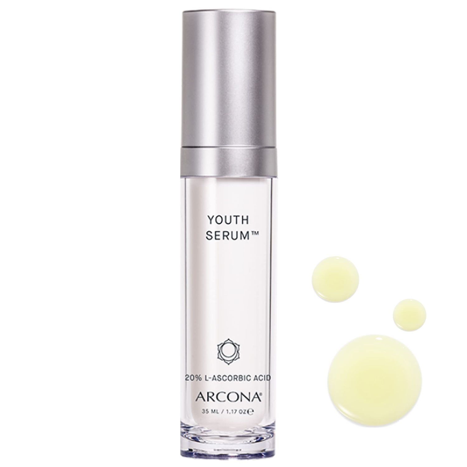 ARCONA Youth Serum - 20 Vitamin C, Bioflavonoids from Wine Extract Brightens, Tones Firms Skin. Made In The USA