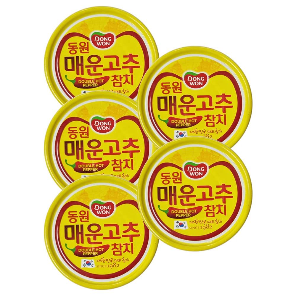 Dongwon Korean Tuna Can with Double Hot Pepper Sauce Sweet and Spicy 100g3.5oz x 5can