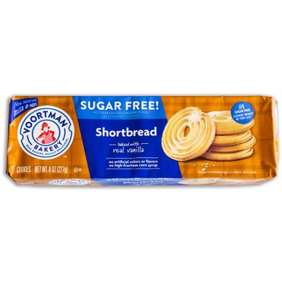 Voortman Sugar Free Cookies - Variety Pack - Shortbread Swirl 2, 8oz packs - Iced Almonette 1, 8oz pack - Made with Real Ingredients - 3 Packs Total