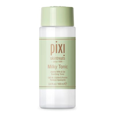 Pixi Milky Tonic, Calming &amp; Hydrating Pads Containing Jojoba Milk, Infused with Oat Extract to Soothe, Alcohol-Free Daily Nourishing Toner, 3.4 fl oz 100 mL