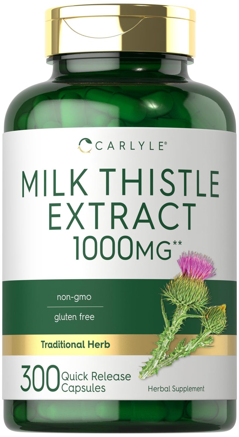 Carlyle Milk Thistle 1000mg 300 Capsules Non-GMO, Gluten Free Extract