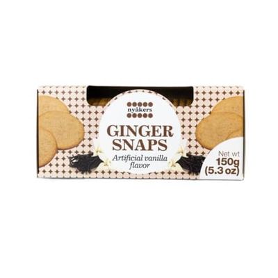 Nyakers Swedish Ginger Snaps, Vanilla Flavor, One 150g Box