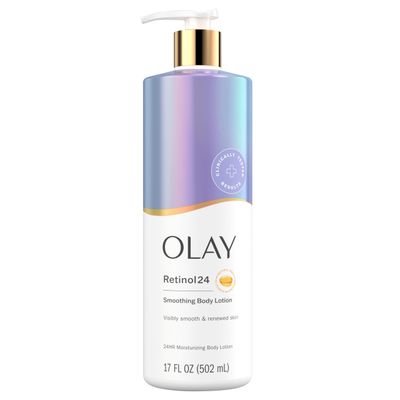 Olay Body Lotion for Women, Smoothing with Retinol Serum, Visibly Smoother Skin, 24hr Moisture &amp; Hydration, Fast Absorbing Formula, Vitamin B3 Complex, For All Skin Types, 17 fl oz