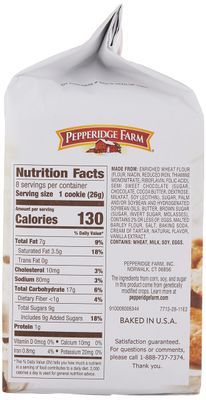 Pepperidge Farm, Chocolate Chunk Crispy Cookies, Nantucket Dark Chocolate, 7.2 Ounce