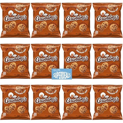 Grandma&#39;s Cookies, Chocolate Chip, Pack of 12 Bundled by SUPERDEALS, 2.0 Oz Bag, with Mystery Gift