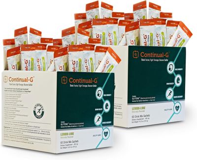CONTINUAL - G Glyteine Powder Cellular Enhancing Glutathione Supplement, Supports Liver Health, 60 Days Supply Lemon Lime Flavour 415mg