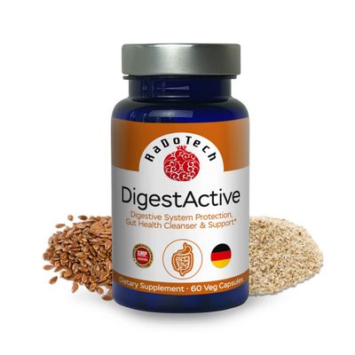 RaDoTech - DigestActive, Normalize The Fuctions of Digestive System and Gut Health Support, Colon Cleanser for Women and Men, Promotes Overall Health, 60 Veg Capsules
